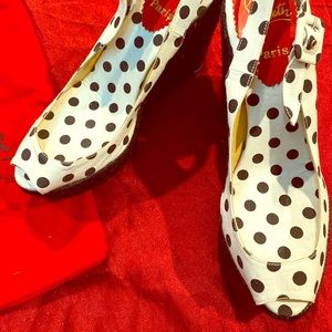 Louboutin Wedge Peep-toe Sandals
